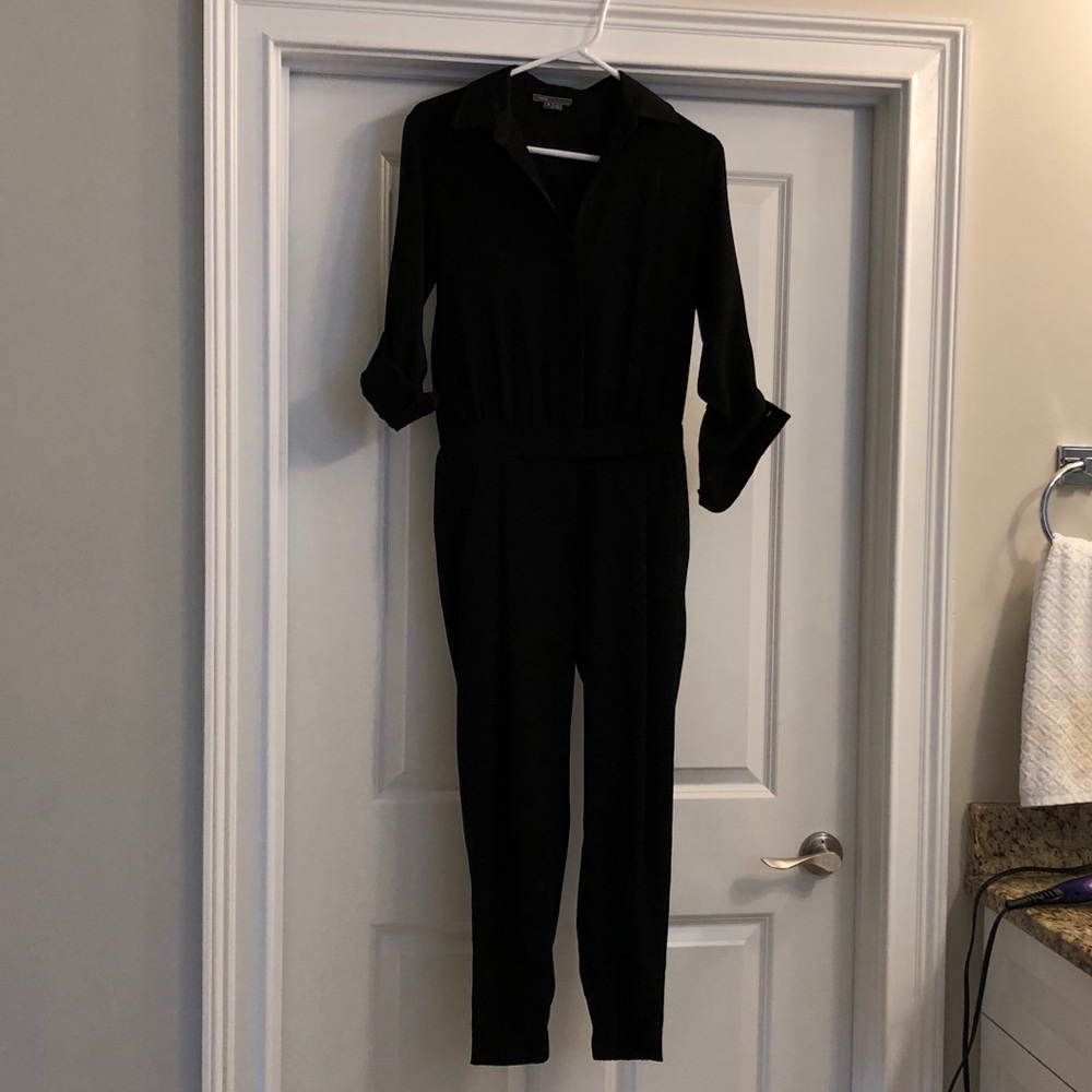 Vince Long Sleeve Jumpsuit Black